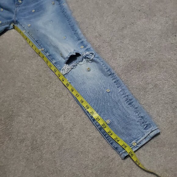 DRIFTWOOD Gizelle Dizzy Daisy Embroidered Jeans 26" Ankle Mid-Rise Women's 24 - Picture 13 of 13